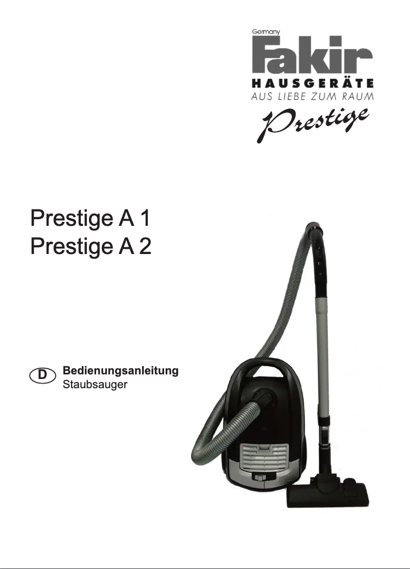 Image de la première page du manuel de l'appareil Prestige A1