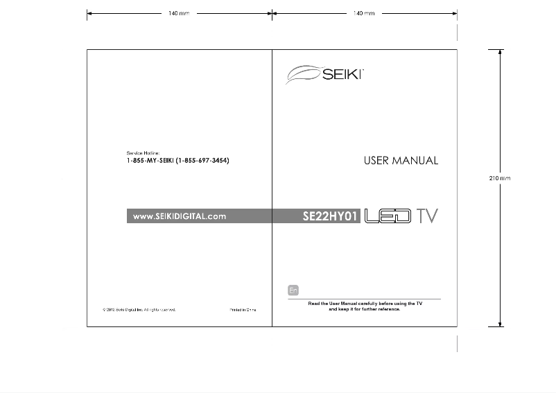 Page n°1 - Manuel utilisateur Seiki SE22HY01