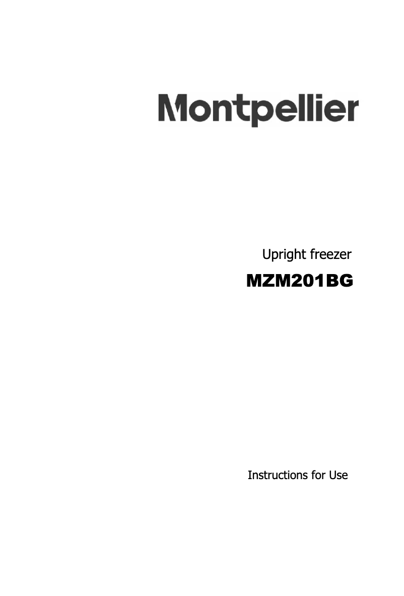 Page n°1 - Manuel utilisateur Montpellier MZM201BG