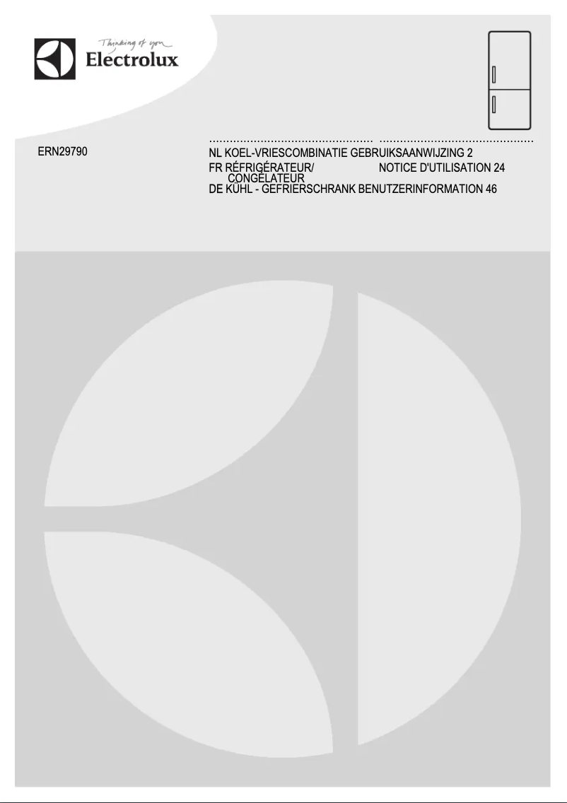 Page n°1 - Manuel utilisateur Electrolux ERN29790