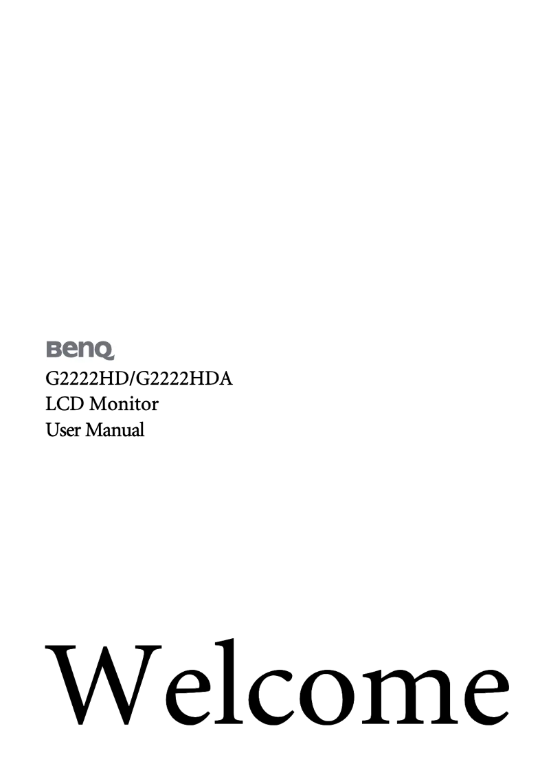 Page n°1 - Manuel utilisateur BenQ G2222HDA