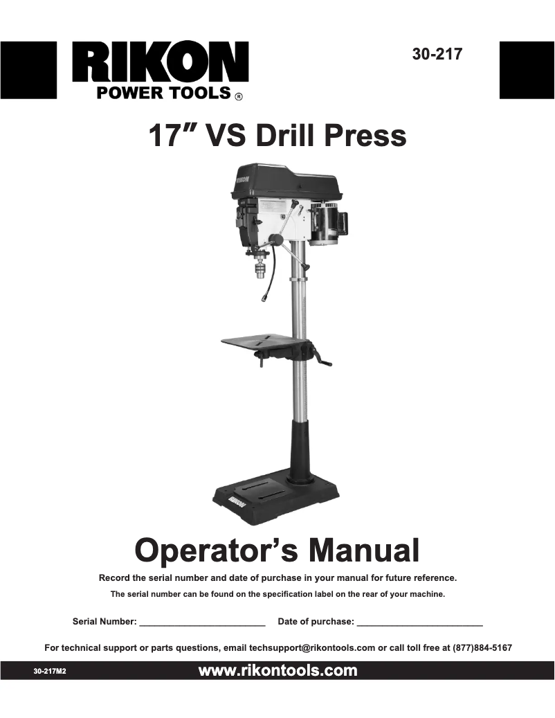 Page n°1 - Manuel utilisateur RIKON 30-217