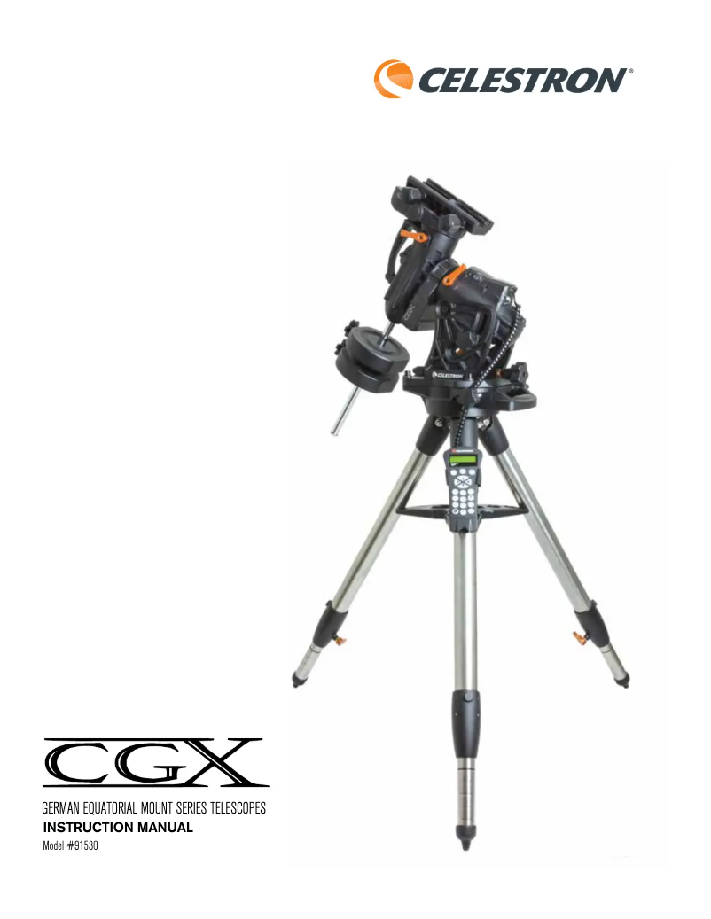 Page n°1 - Manuel utilisateur Celestron CGX Equatorial 1100