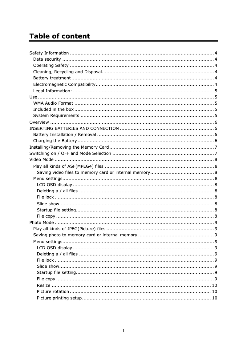 Page n°1 - Manuel utilisateur Medion MD81238