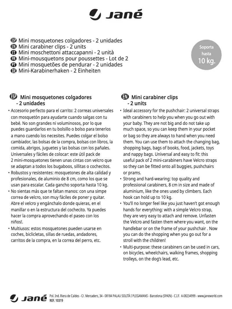 Page 1 de la notice Manuel utilisateur Jane Metal Hook