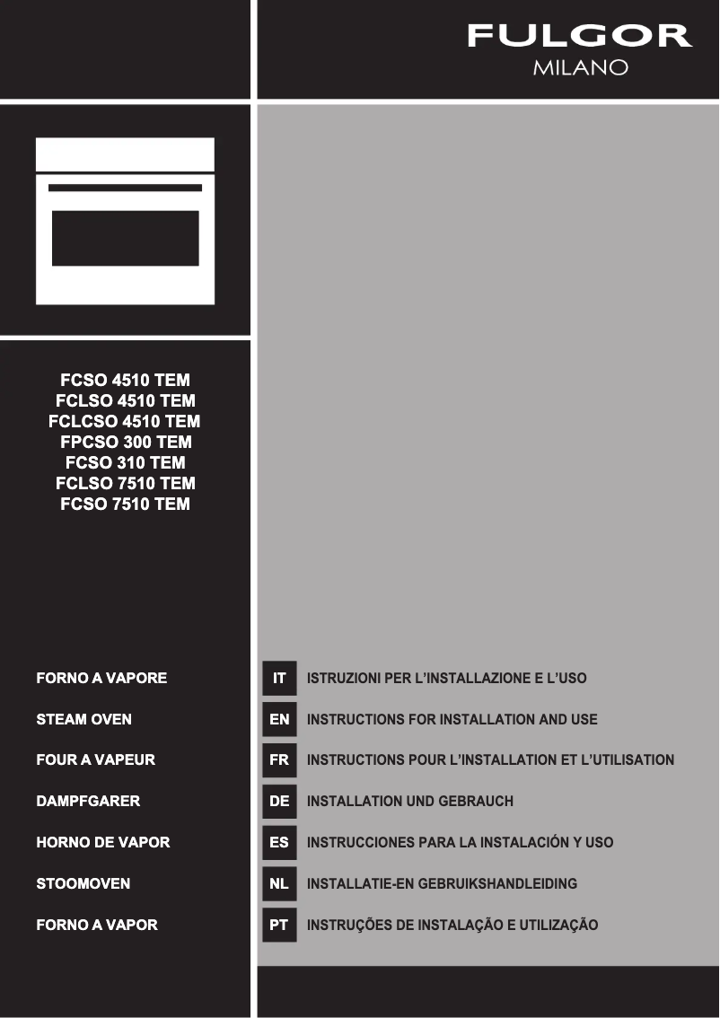 Page n°1 - Manuel utilisateur Fulgor Milano FCLCSO 4510 TEM BK