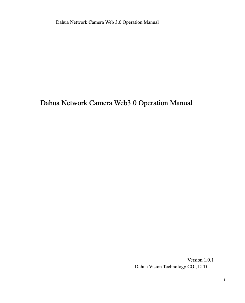Page n°1 - Manuel utilisateur Dahua Technology IPC-HDW4431EM-AS