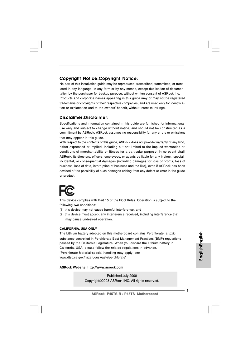 Image de la première page du manuel de l'appareil P45TS