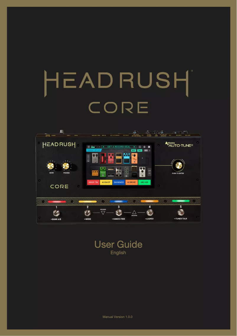 Page n°1 - Manuel utilisateur HeadRush Core