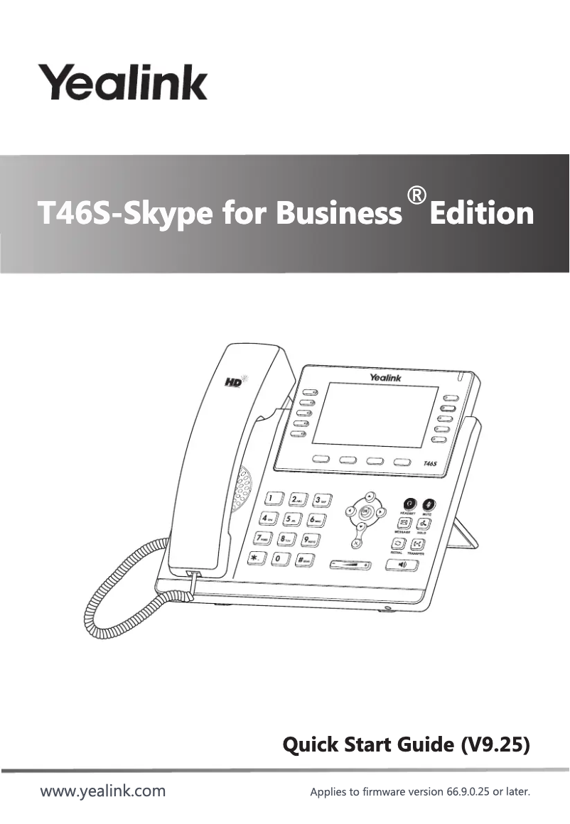 Image de la première page du manuel de l'appareil T46S