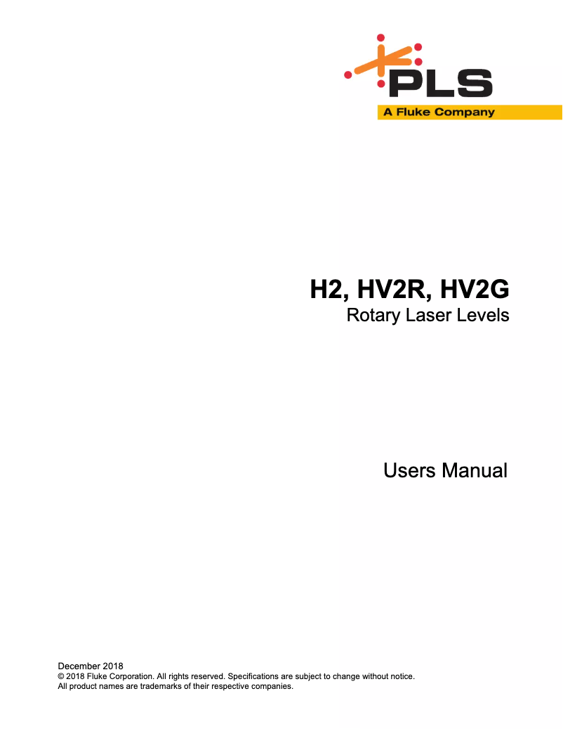 Page 1 de la notice Manuel utilisateur PLS H2