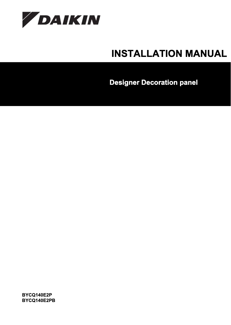 Page 1 de la notice Manuel utilisateur Daikin BYCQ140E2P