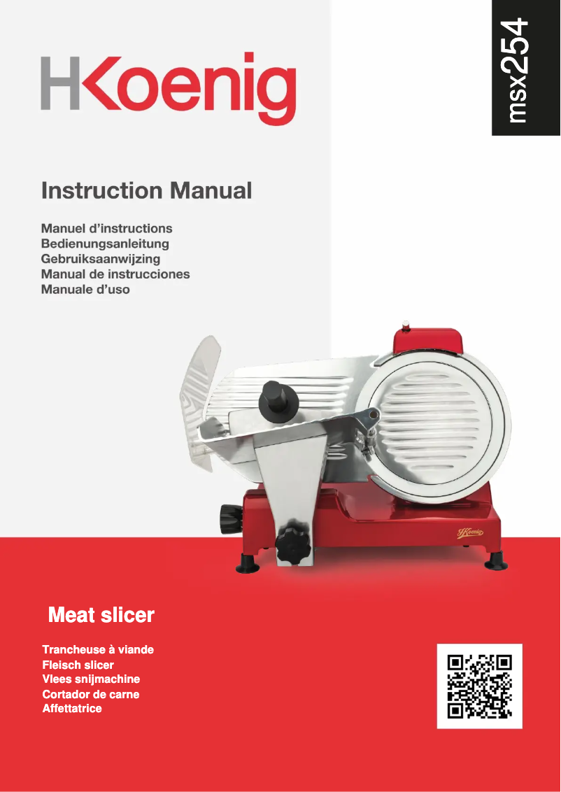 Page 1 de la notice Manuel utilisateur H.Koenig MSX254