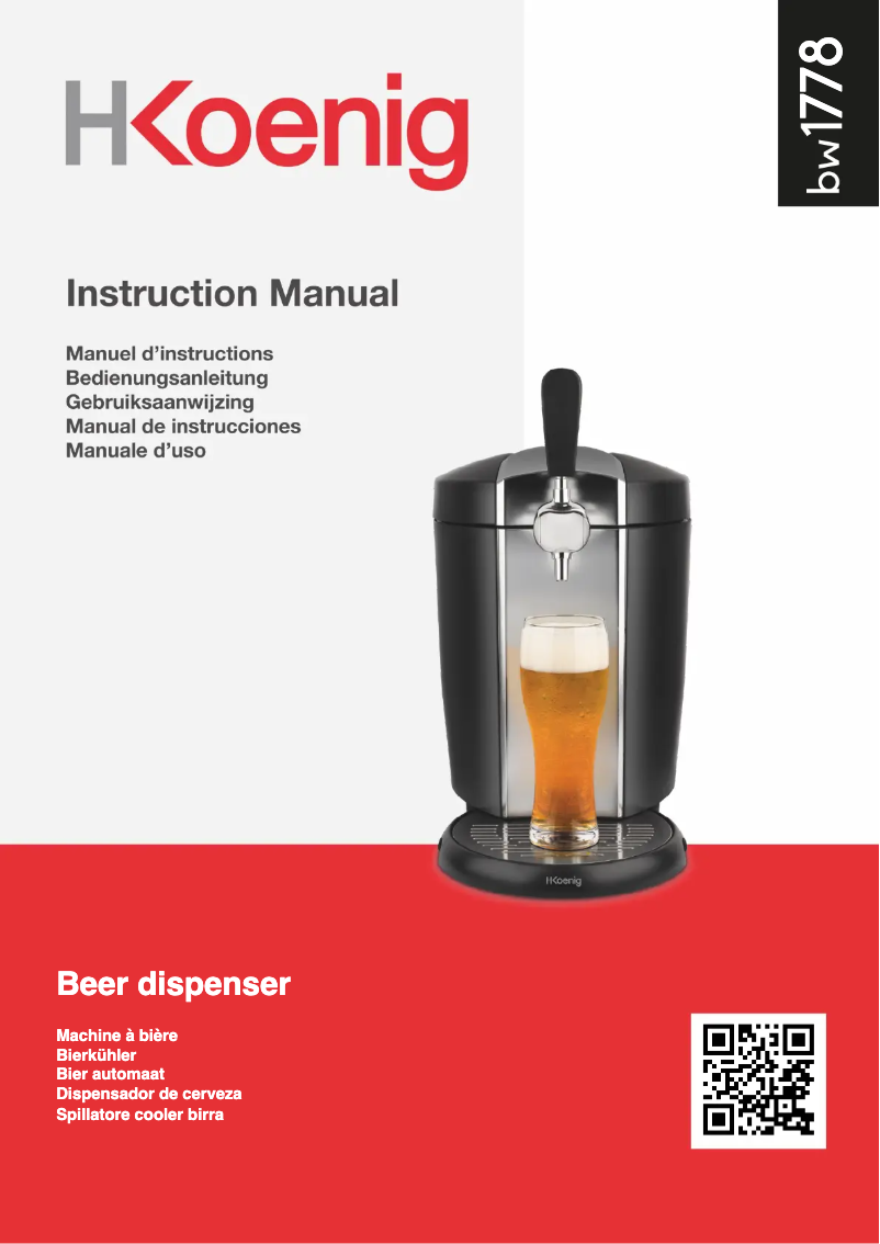 Page 1 de la notice Manuel utilisateur H.Koenig BW1778
