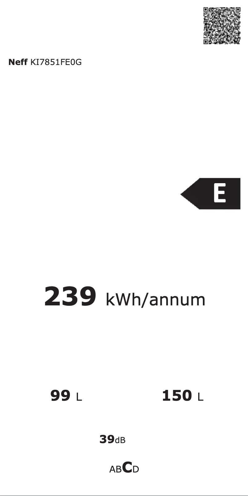 Page 1 de la notice Label énergétique Neff KI7851FE0