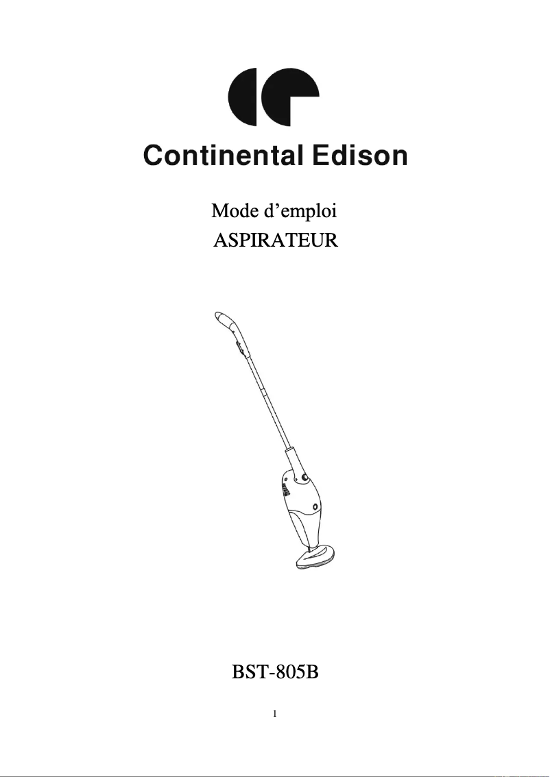 Page n°1 - Manuel utilisateur Continental Edison CEBST805G