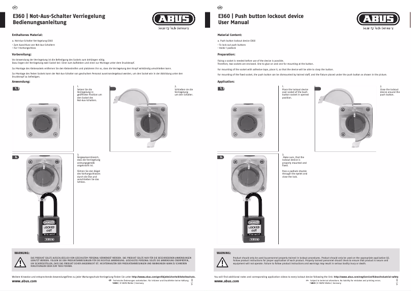 Page n°1 - Manuel utilisateur Abus E360