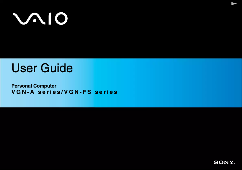 Page n°1 - Manuel utilisateur Sony Vaio VGN-FS295XP