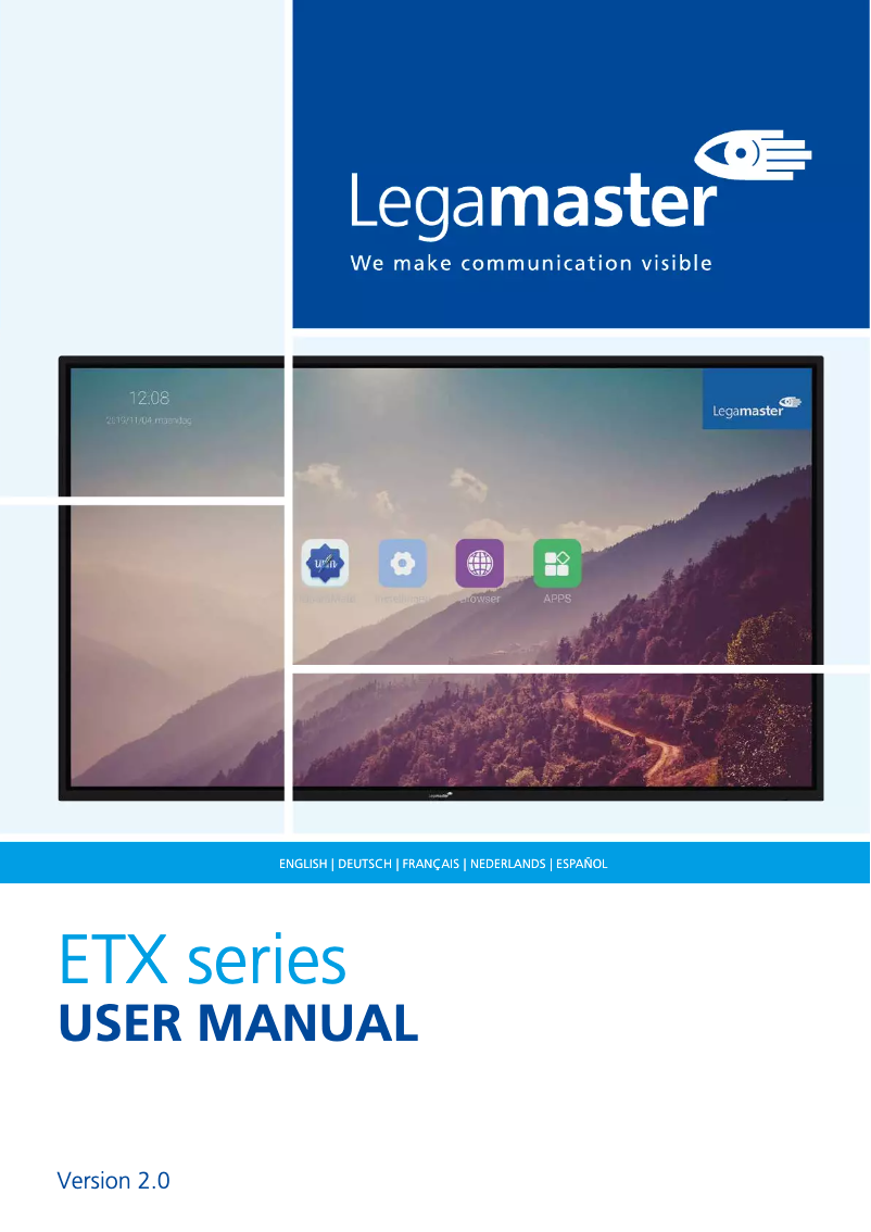 Page 1 de la notice Manuel utilisateur Legamaster ETX-7520