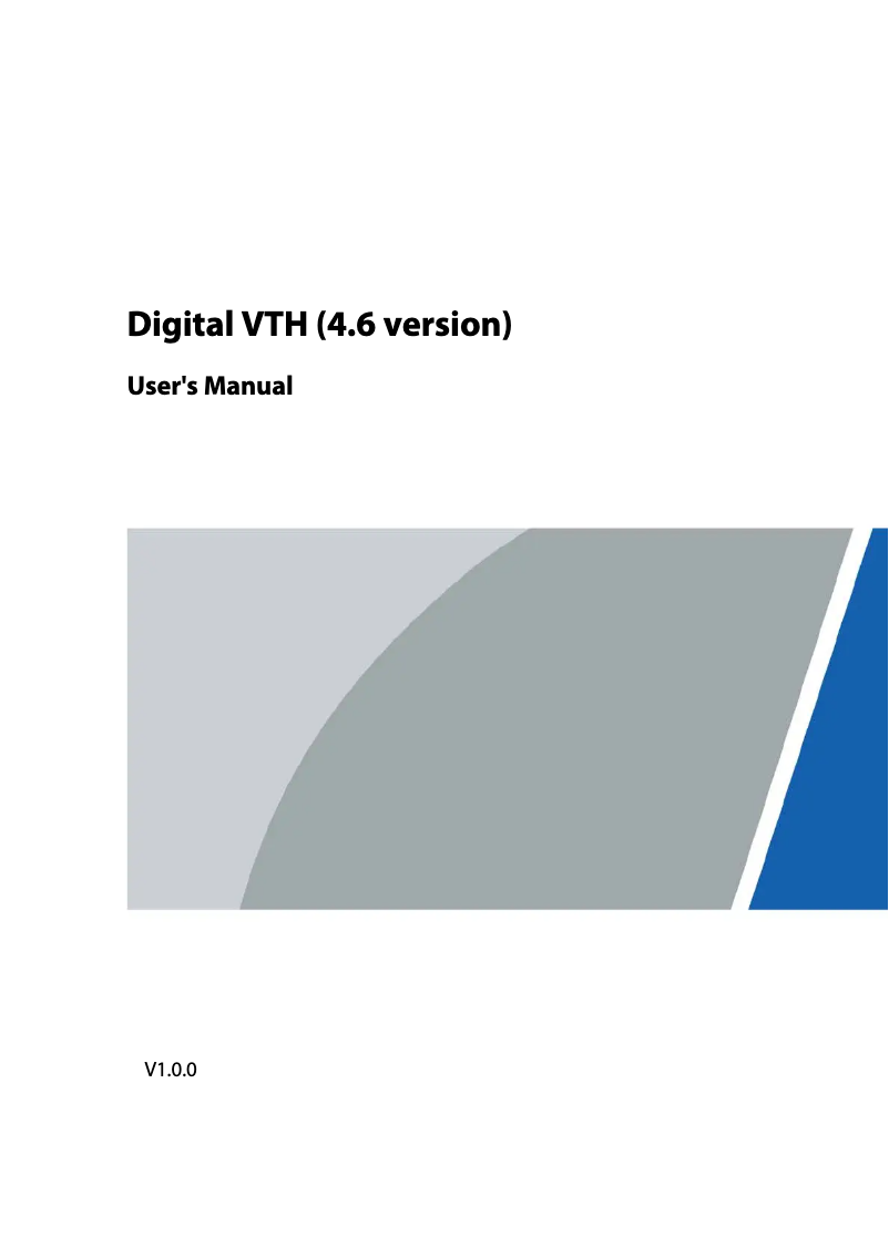Page n°1 - Manuel utilisateur Dahua Technology VTO9541D-S2