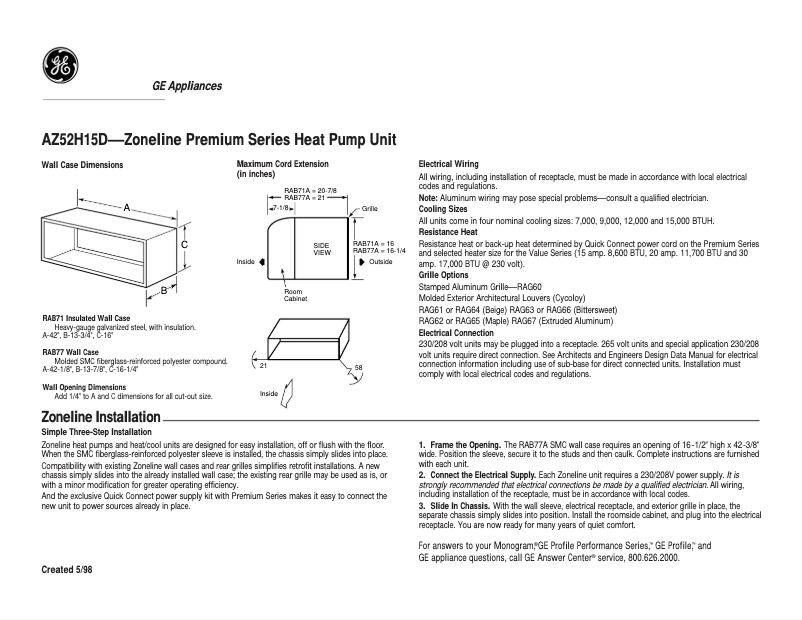 Imagen de la primera página del manual del dispositivo AZ52H15DAB