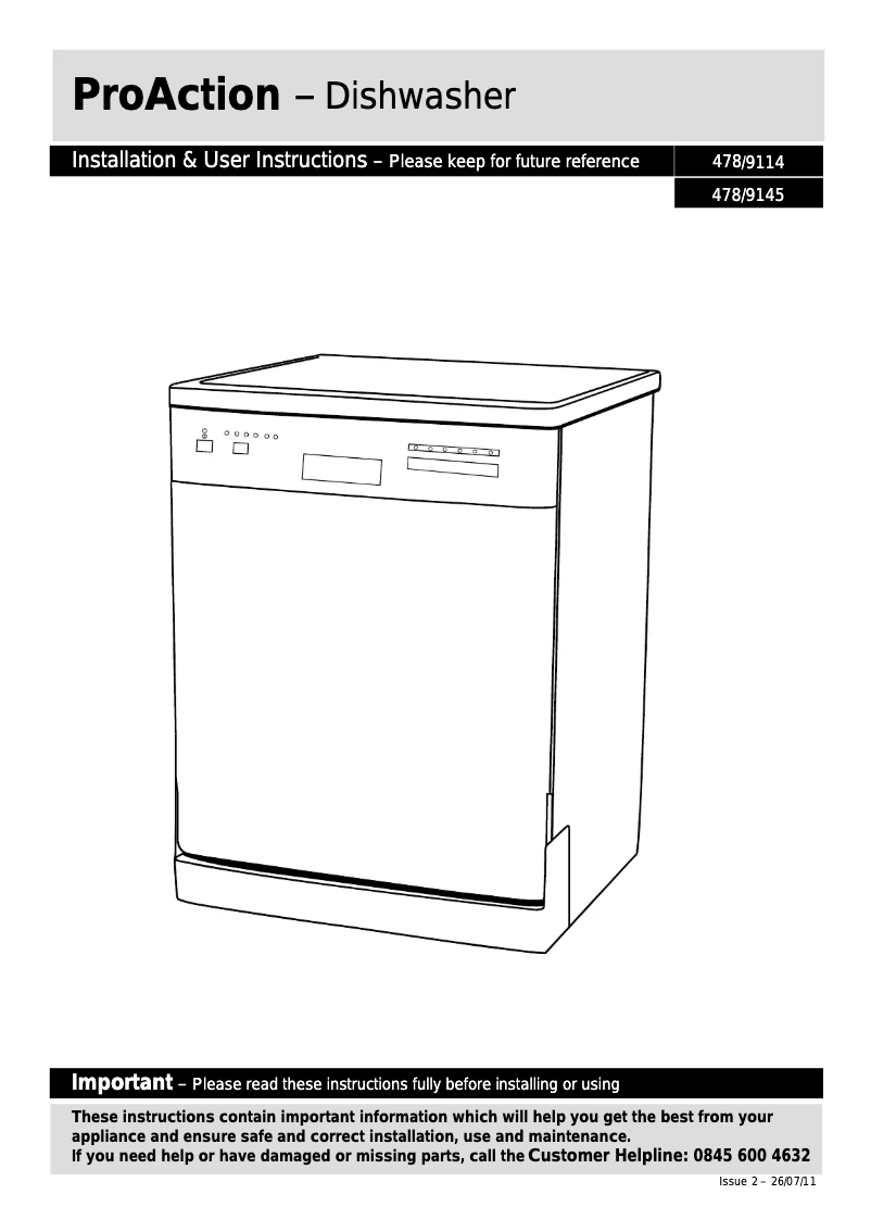 Page 1 of the manual User Manual ProAction 478/9114