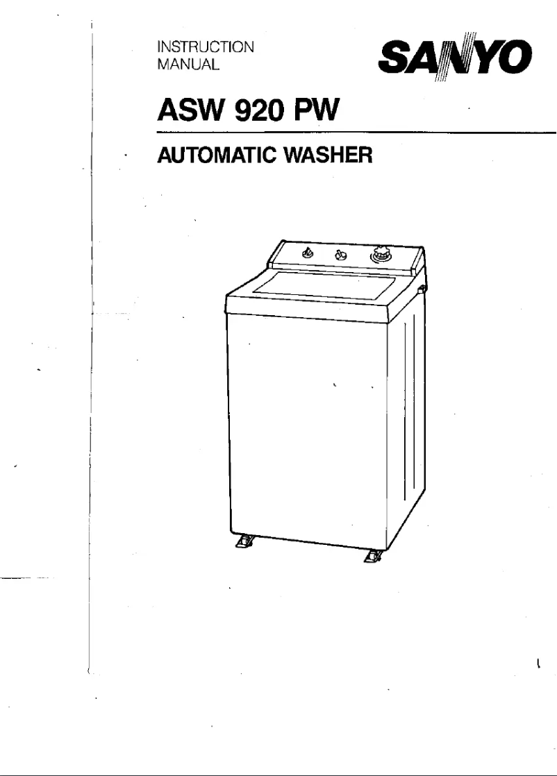 Page n°1 - Manuel utilisateur Sanyo ASW-920PW