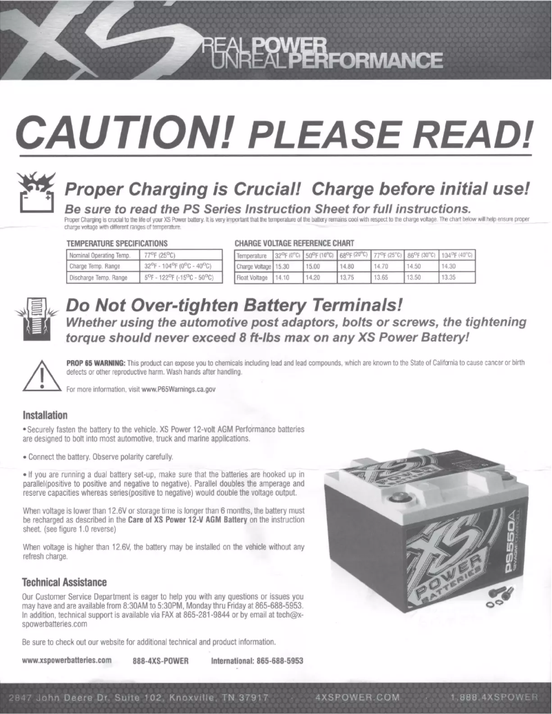 Page 1 de la notice Manuel utilisateur XS Power PS680L