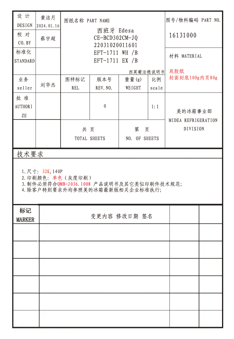Page 1 de la notice Manuel utilisateur Edesa EFT-1711 EX
