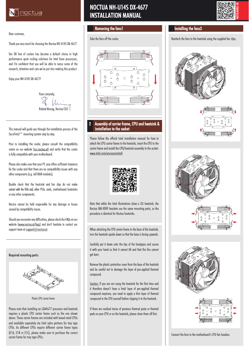 Página 1 del manual Manual de usuario Noctua NH-U14S DX-4677