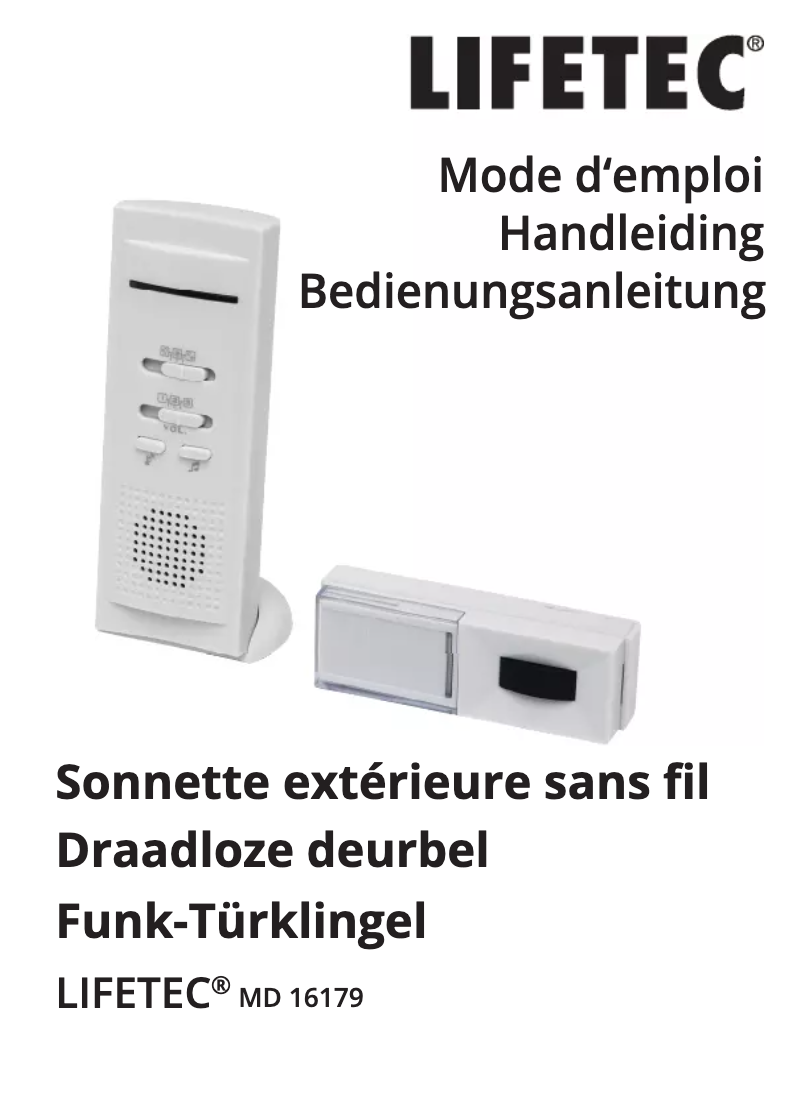 Page 1 de la notice Manuel utilisateur Lifetec MD 16179