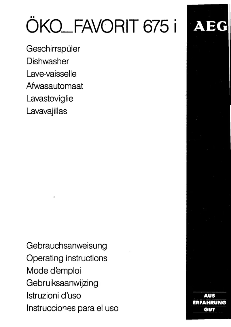 Page 1 de la notice Manuel utilisateur AEG Favorit 675 I