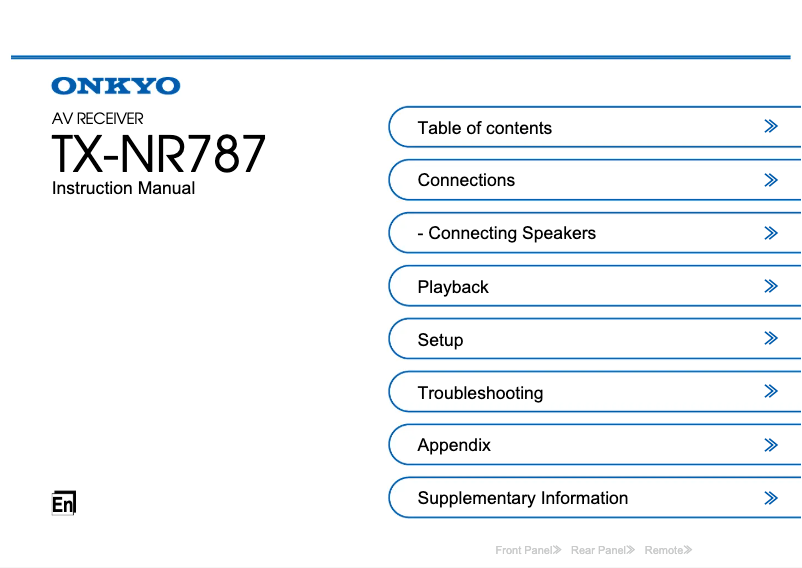 Page 1 de la notice Manuel utilisateur Onkyo TX-NR787