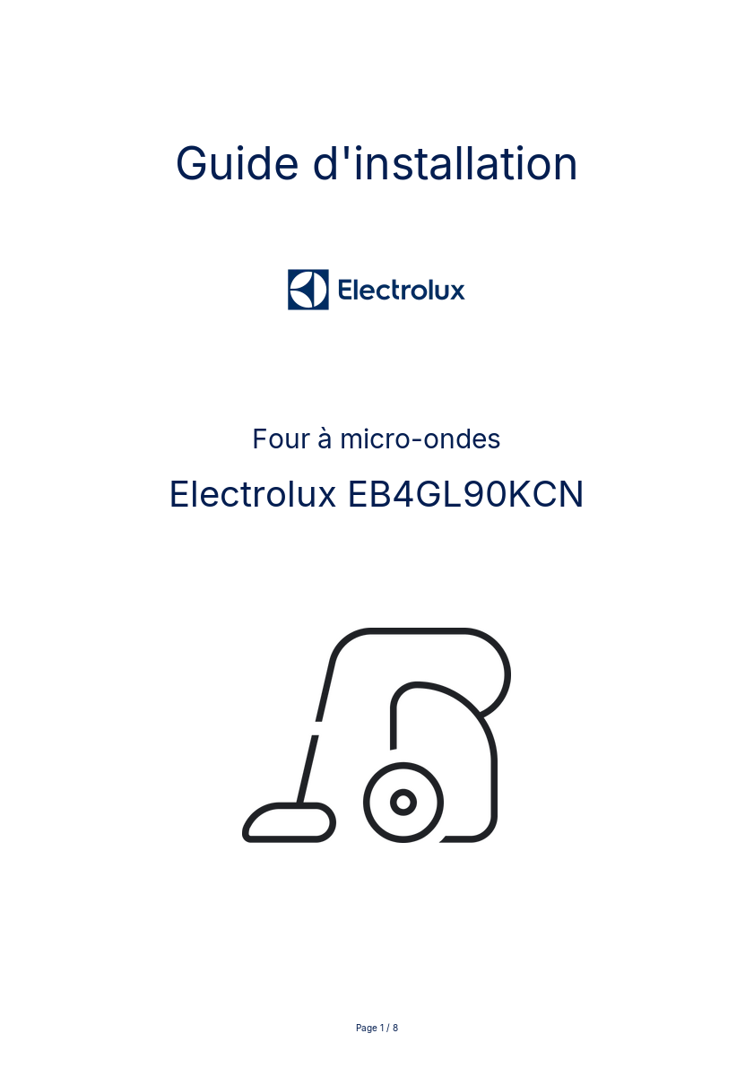 Image de la première page du manuel de l'appareil EB4GL90KCN