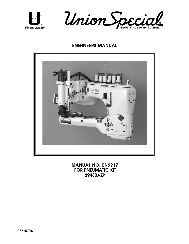 Page 1 de la notice Manuel utilisateur Union Special 29480AZP