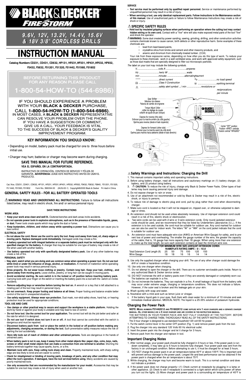 Page 1 de la notice Manuel utilisateur Black & Decker HP932-2