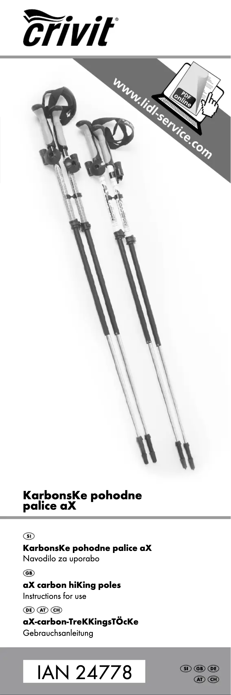 Page 1 de la notice Manuel utilisateur Crivit IAN 24778