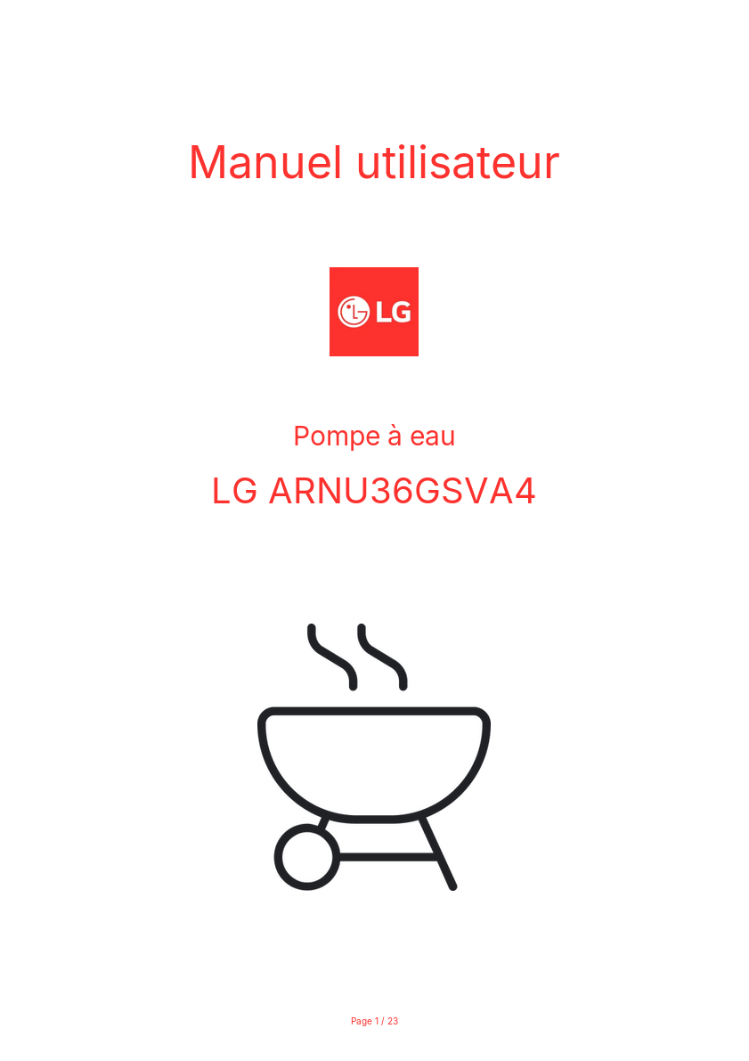 Page n°1 - Manuel utilisateur LG ARNU36GSVA4
