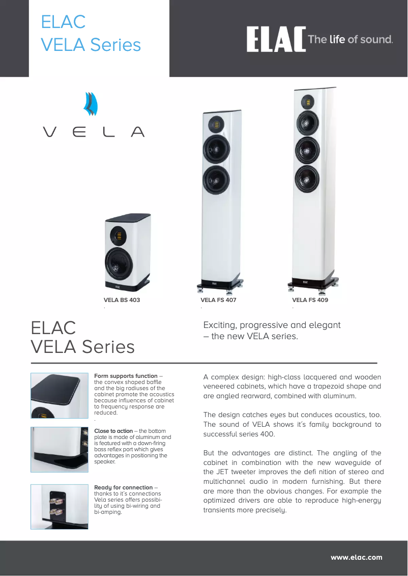 Page n°1 - Fiche technique ELAC VELA BS 403