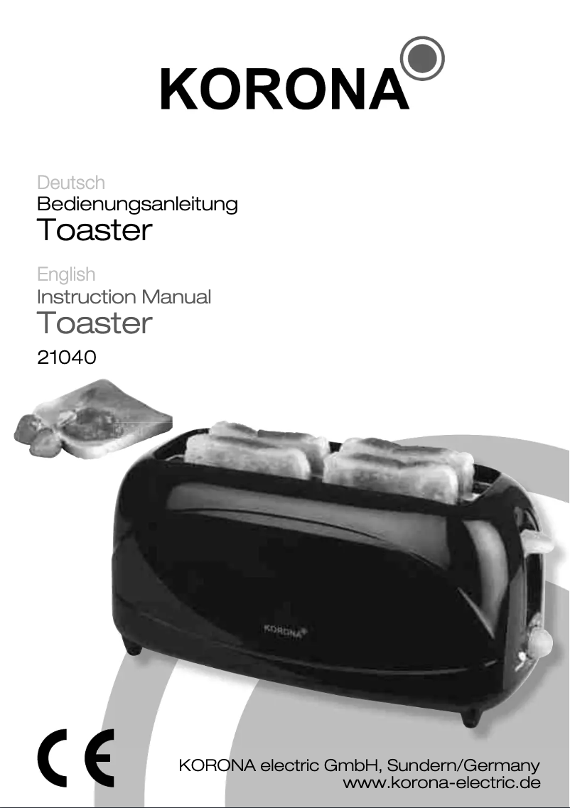 Page n°1 - Manuel utilisateur Korona 21040
