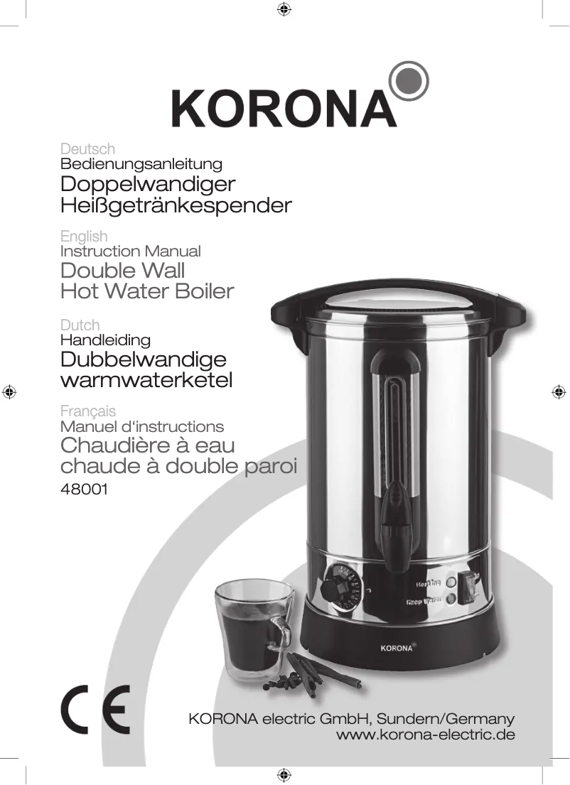 Page n°1 - Manuel utilisateur Korona 48001