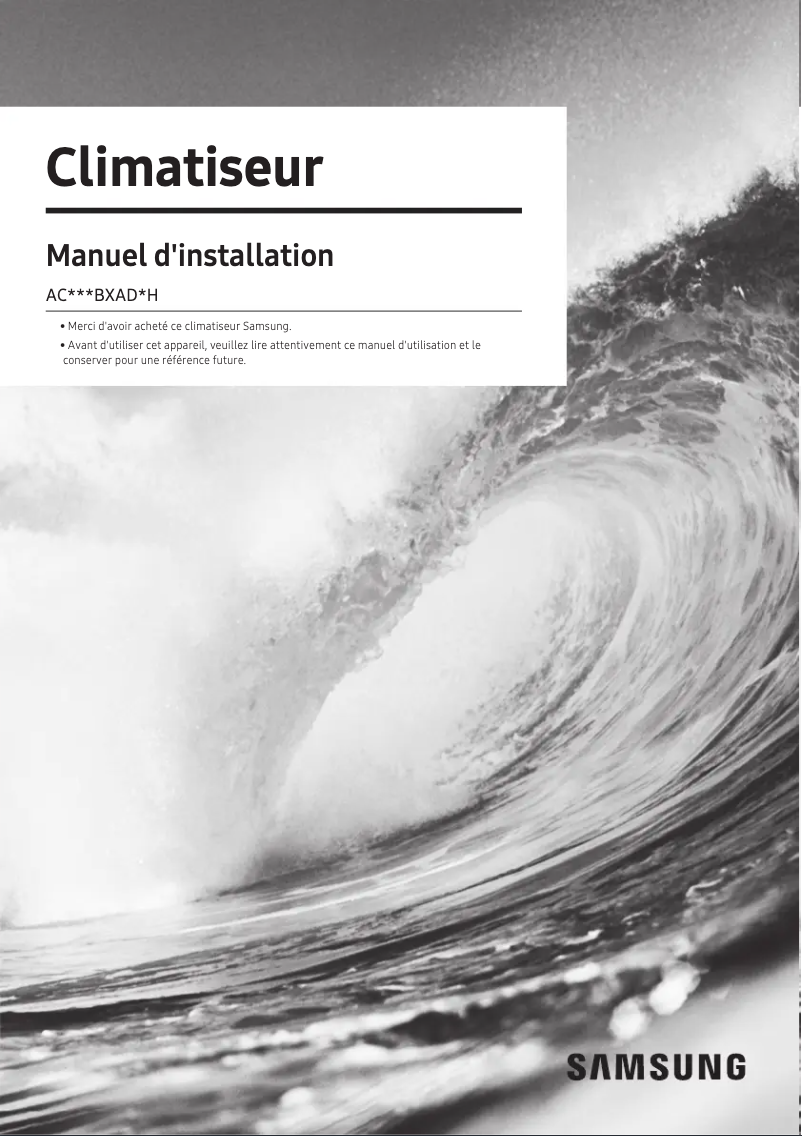 Page 1 de la notice Manuel utilisateur Samsung AC120BXADGH