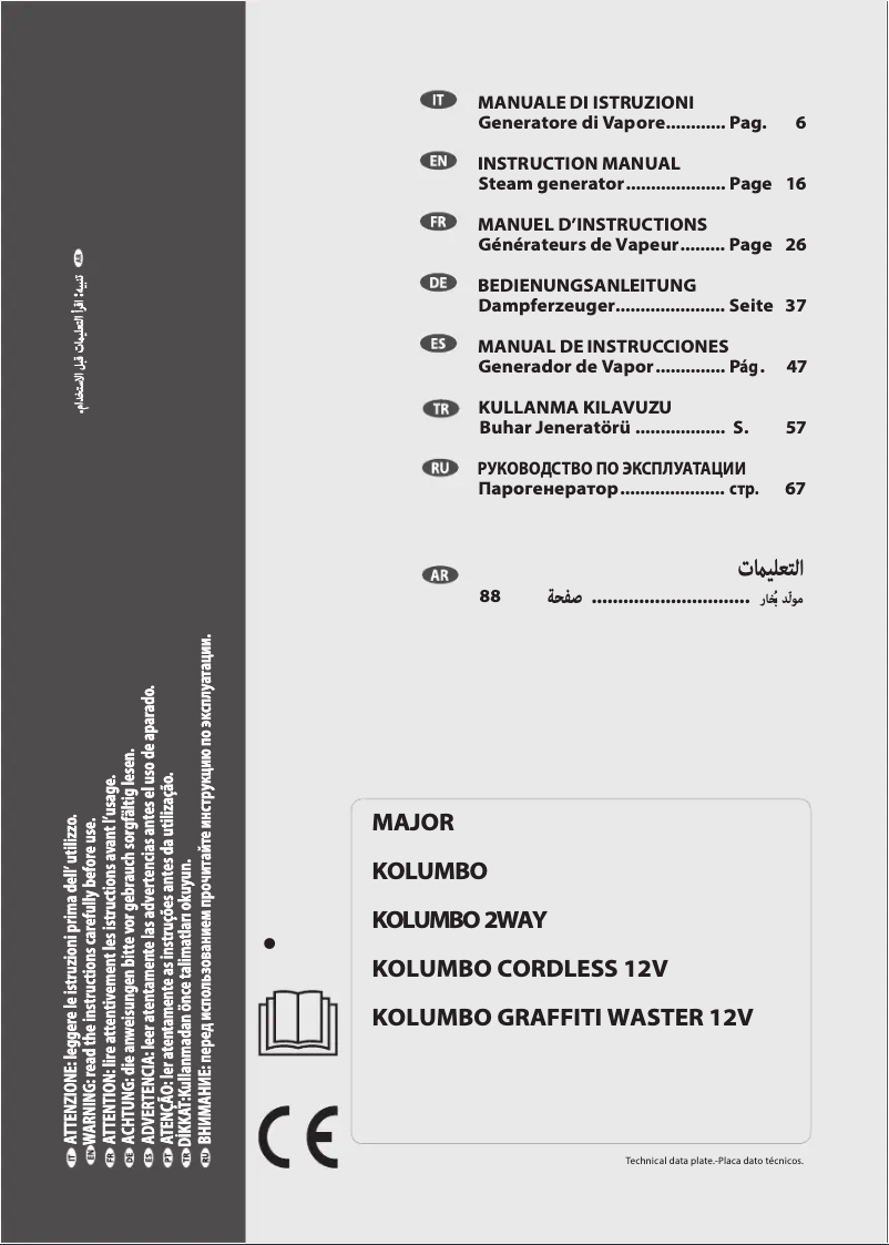 Page 1 de la notice Manuel utilisateur Lavorwash Kolumbo