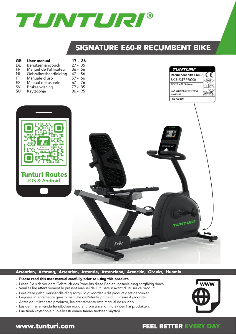 Image de la première page du manuel de l'appareil Signature E60-R