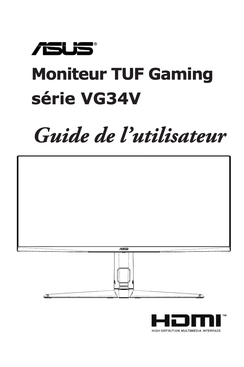 Page 1 de la notice Manuel utilisateur Asus TUF Gaming VG34VQEL1A