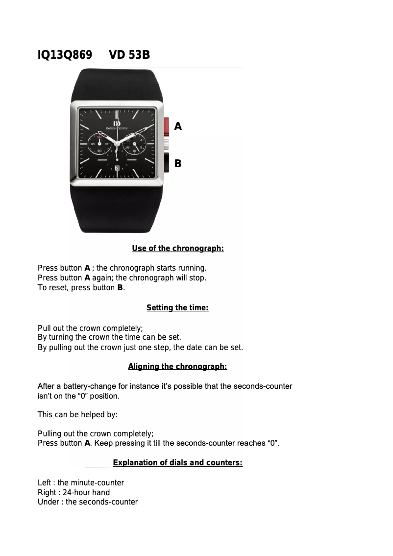 Image de la première page du manuel de l'appareil IQ13Q869