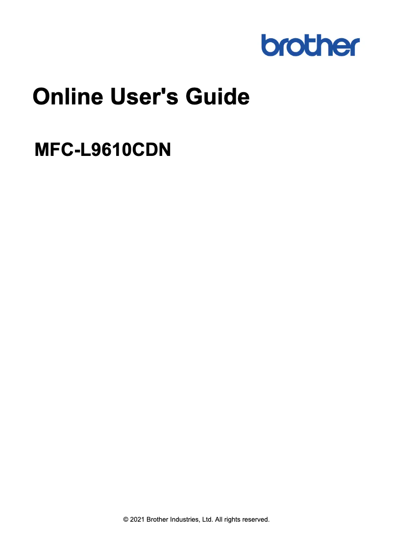 Page 1 de la notice Mode d'emploi Brother MFC-L9610CDN
