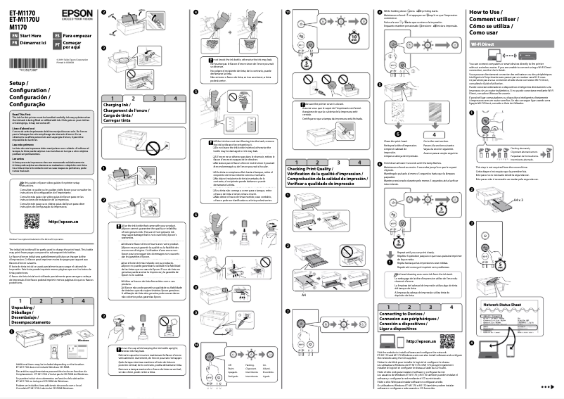 Page n°1 - Guide d'installation Epson EcoTank ET-M1170
