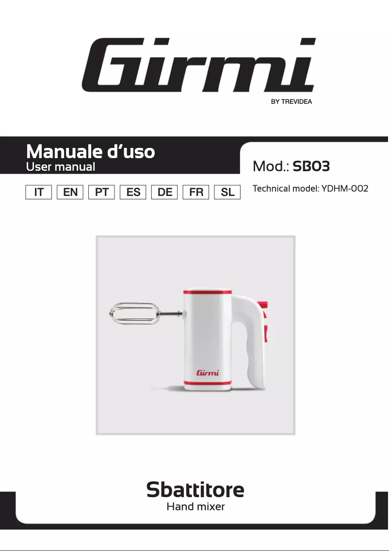 Image de la première page du manuel de l'appareil SB03