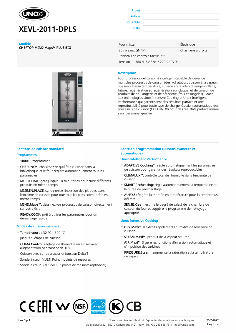 Image de la première page du manuel de l'appareil CHEFTOP MIND.Maps BIG PLUS